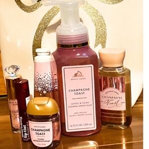 Bath & Body Works Champagne Toast Assortment Plus Lip Tint - 6 Items Plus Bag